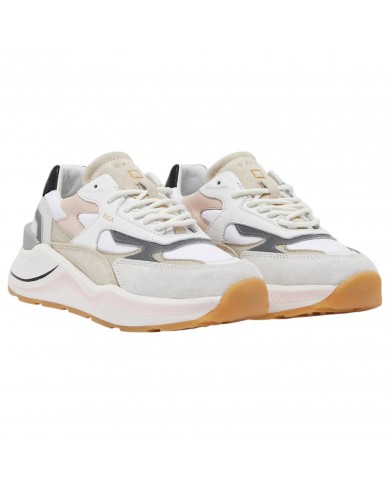 Sneaker Donna Date Fuga Leather Suede White Pink