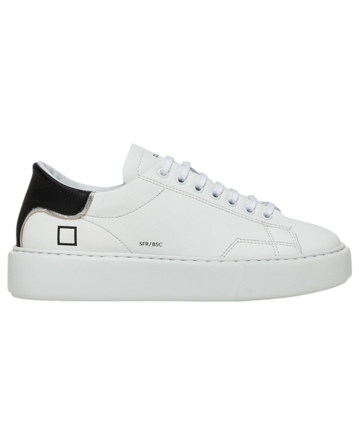 Sneaker Donna Date Sfera Calf Leather White Black