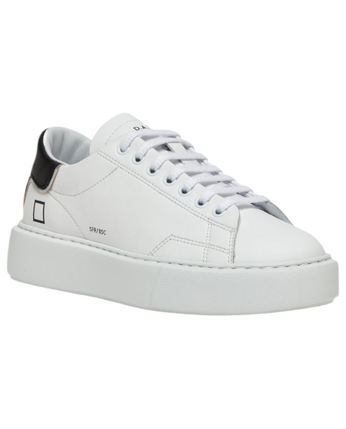 Sneaker Donna Date Sfera Calf Leather White Black