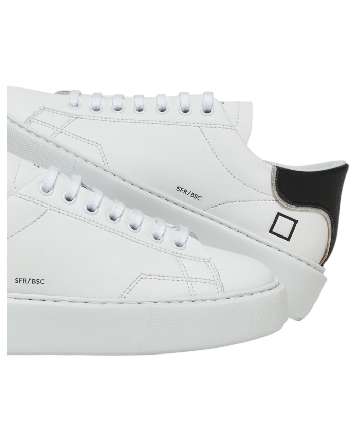 Sneaker Donna Date Sfera Calf Leather White Black