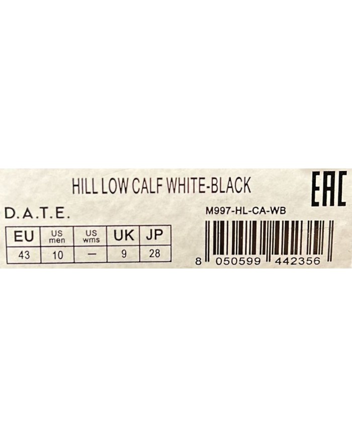 Sneaker Uomo Date Hill Low Calf Leather White Black