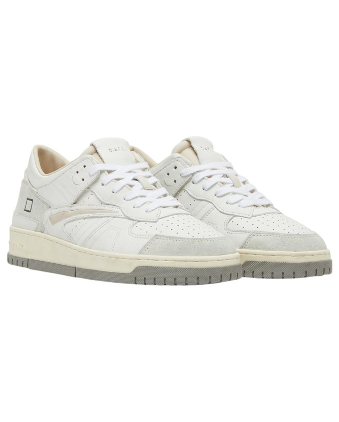 Sneaker Uomo Date Torneo Vintage Calf Leather White