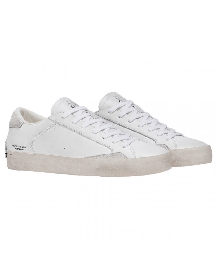 Sneaker Uomo Crime London Distressed White Leather White