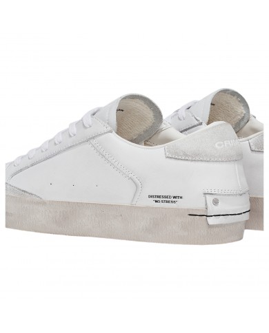 Sneaker Uomo Crime London Distressed White Leather White