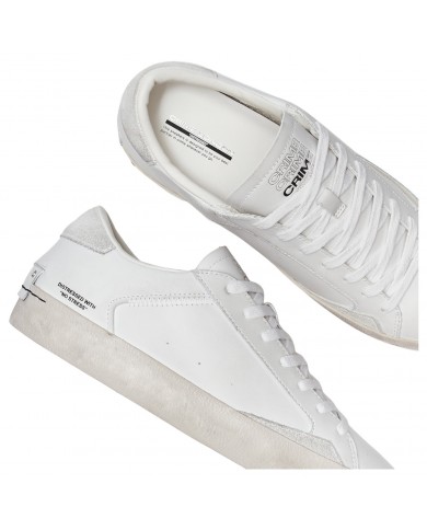 Sneaker Uomo Crime London Distressed White Leather White