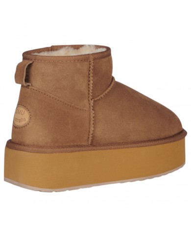 Stivale Donna Emu Australia Stinger Micro Flattform Ultra Mini Montone Chestnut