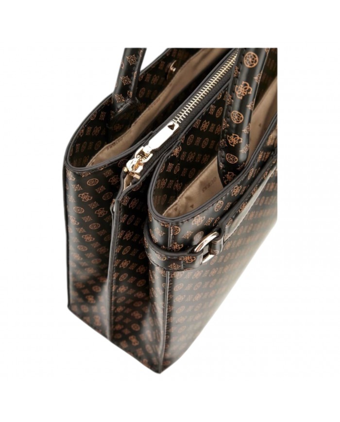 Borsa A Mano Donna Guess Arlena Tracolla Micro 4G Logo Peony Leather Mocha