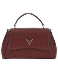 Borsa A Mano Donna Guess Eco Gloriana Tracolla Saffiano Leather Burgundy