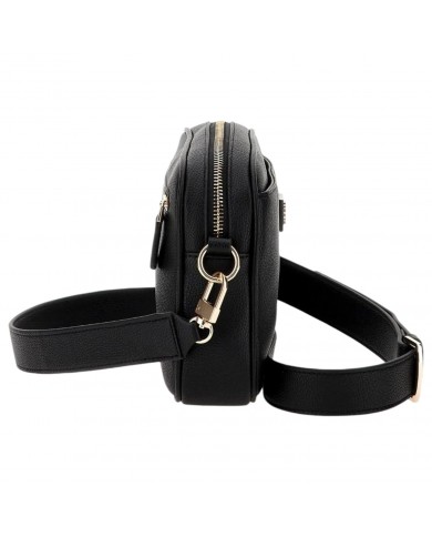 Tracolla Donna Guess Meridian Triangle Logo Leather Black