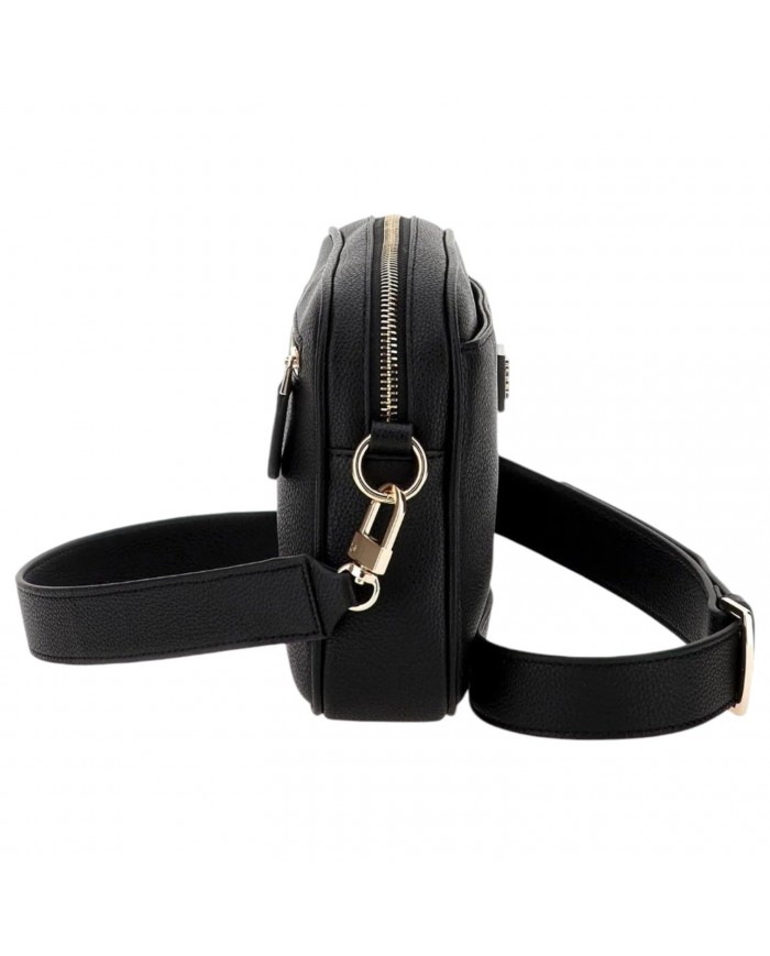 Tracolla Donna Guess Meridian Triangle Logo Leather Black