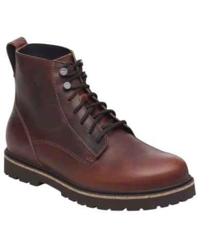 Stivaletto Uomo Birkenstock Highwood Lace Mid Pelle Naturale Chocolate Brown