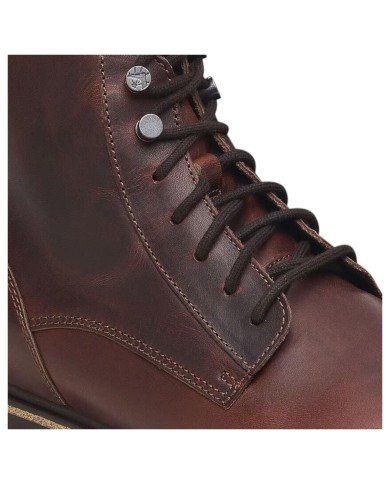 Stivaletto Uomo Birkenstock Highwood Lace Mid Pelle Naturale Chocolate Brown