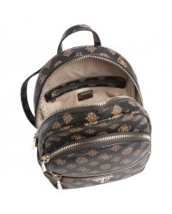 Zaino Donna Guess Manhattan Medium Backpack 4G Logo Peony Leather Mocha