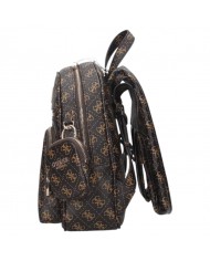 Zaino Donna Guess Power Play Backpack 4G Logo Leather Brown