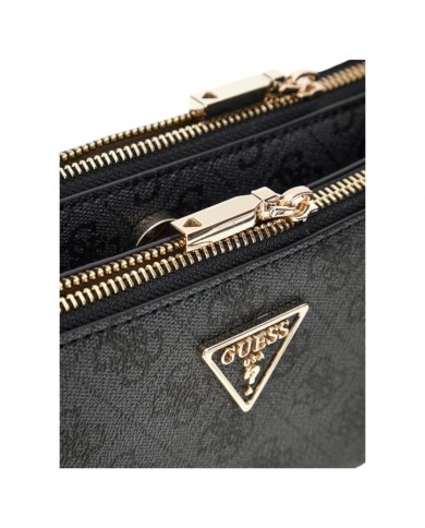 Borsa A Spalla Donna Guess Eco Erica Tracolla 4G Logo Leather Coal