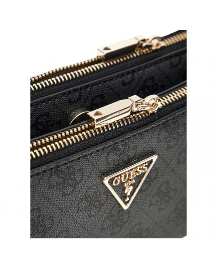 Borsa A Spalla Donna Guess Eco Erica Tracolla 4G Logo Leather Coal