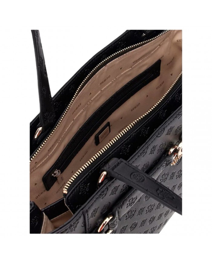 Shopper Donna Guess Arlena Micro 4G Logo Peony Leather Black