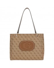 Shopper Donna Guess Eco Mietta G Logo Leather Latte