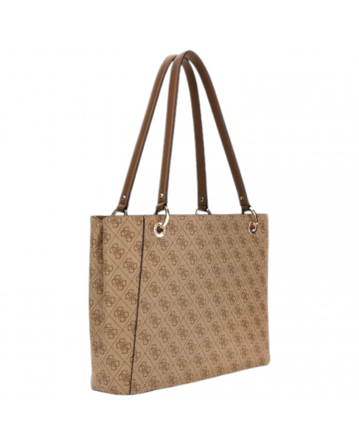 Shopper Donna Guess Eco Mietta G Logo Leather Latte