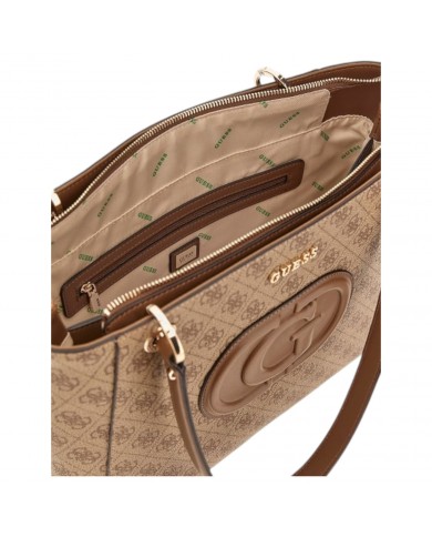 Shopper Donna Guess Eco Mietta G Logo Leather Latte