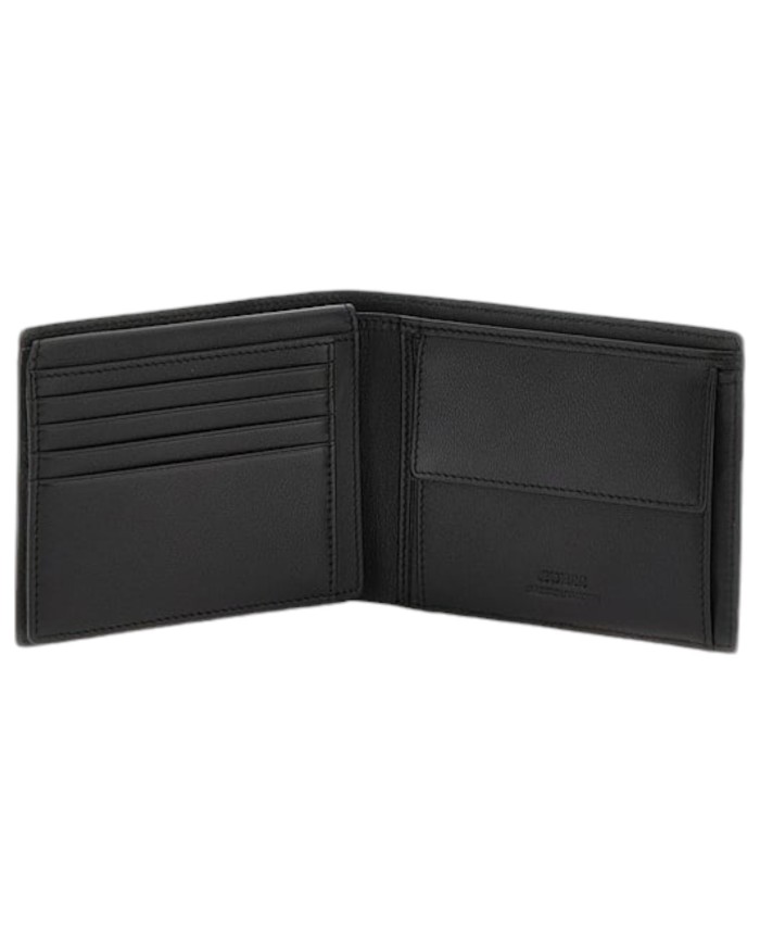 Portafoglio Uomo Guess New Boston Portacarte Leather Black