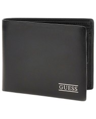 Portafoglio Uomo Guess New Boston Portacarte Leather Black