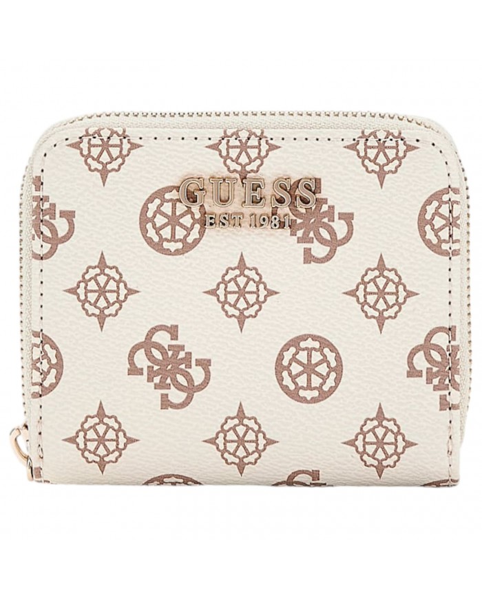Portafoglio Guess Donna Laurel Mini 4G Logo Peony Leather Cream