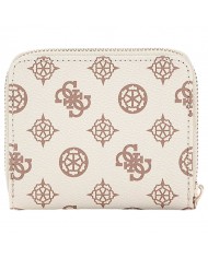 Portafoglio Guess Donna Laurel Mini 4G Logo Peony Leather Cream