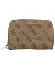 Portafoglio Guess Donna Laurel Slg Medium 4G Logo Doppia Zip Leather Latte