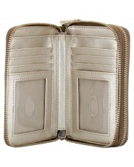 Portafoglio Guess Donna Laurel Slg Medium 4G Logo Doppia Zip Leather Latte