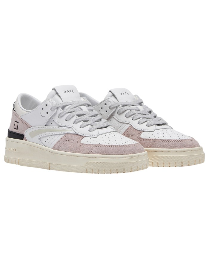 Sneaker Donna Date Torneo Leather Suede White Pink