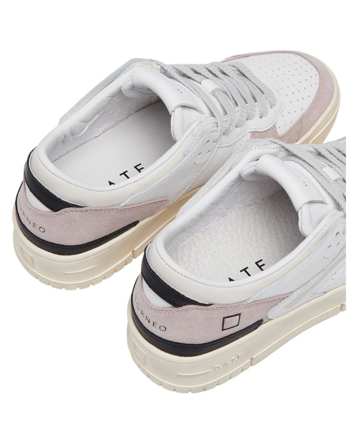 Sneaker Donna Date Torneo Leather Suede White Pink