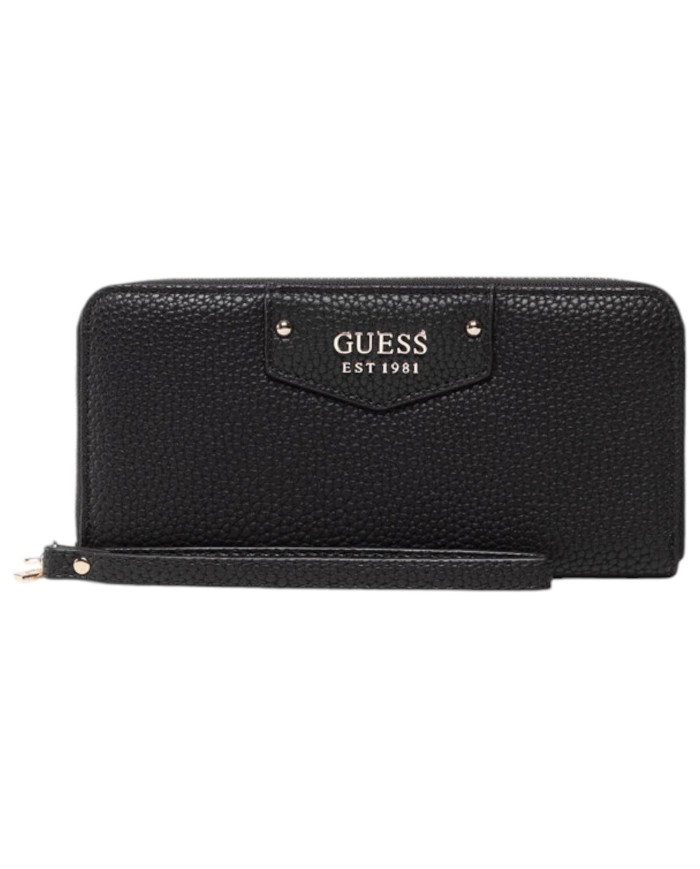 Portafoglio Donna Guess Eco Brenton Slg 4G Logo Zip Around Leather Black