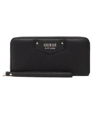 Portafoglio Donna Guess Eco Brenton Slg 4G Logo Zip Around Leather Black
