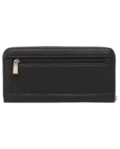 Portafoglio Donna Guess Eco Brenton Slg 4G Logo Zip Around Leather Black