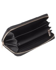 Portafoglio Donna Guess Eco Brenton Slg 4G Logo Zip Around Leather Black