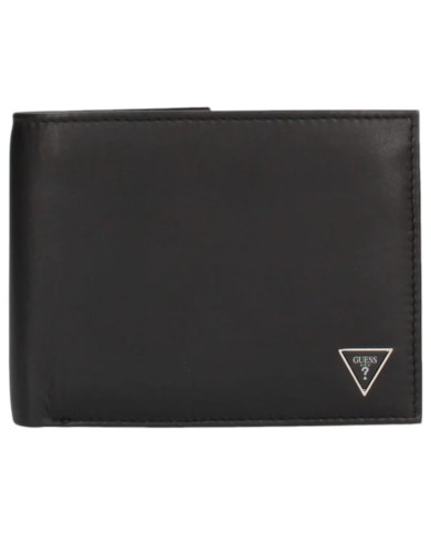 Portafoglio Guess Uomo Firenze Con Portamonete Guess Triangle Logo Leather Black