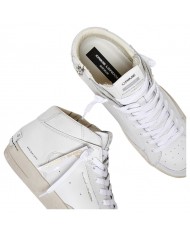 Stivaletto Uomo Crime London Sk8 Deluxe Mid Leather White