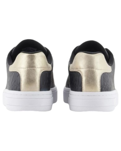 Sneaker Donna Armani Exchange A X Logo Leather Black Pale Gold