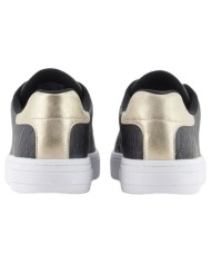 Sneaker Donna Armani Exchange A X Logo Leather Black Pale Gold