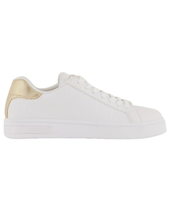 Sneaker Donna Armani Exchange A X Logo Leather Opal White Pale Gold