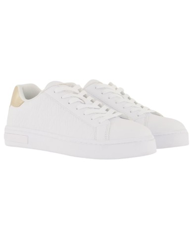 Sneaker Donna Armani Exchange A X Logo Leather Opal White Pale Gold