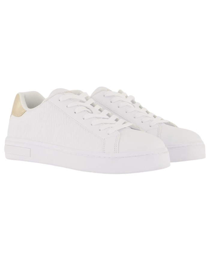 Sneaker Donna Armani Exchange A X Logo Leather Opal White Pale Gold