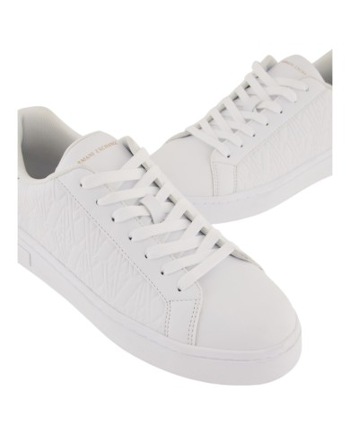 Sneaker Donna Armani Exchange A X Logo Leather Opal White Pale Gold