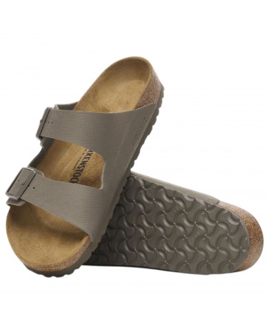 Sandalo Uomo Birkenstock Unisex Donna Arizona BS Saffiano Concrete Gray