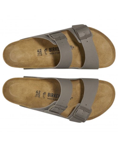 Sandalo Uomo Birkenstock Unisex Donna Arizona BS Saffiano Concrete Gray