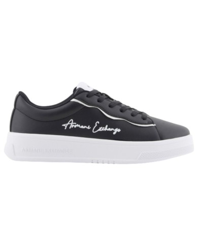 Sneaker Donna Armani Exchange Lining Logo Leather Black