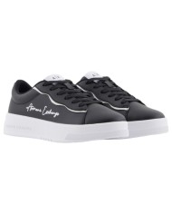 Sneaker Donna Armani Exchange Lining Logo Leather Black
