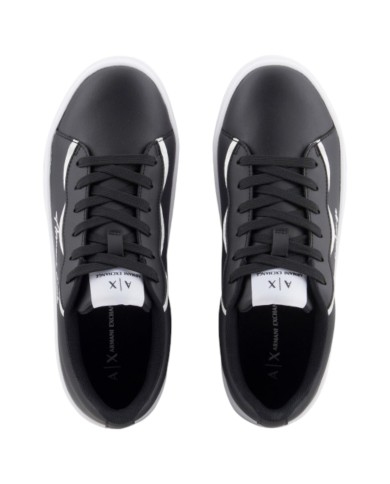 Sneaker Donna Armani Exchange Lining Logo Leather Black