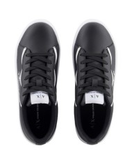 Sneaker Donna Armani Exchange Lining Logo Leather Black